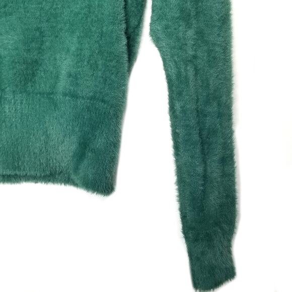 ASTR The Label Fuzzy Crop Sweater Green Size Large - Picture 11 of 12